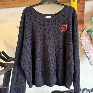Peloton Black Leopard Print Sweater